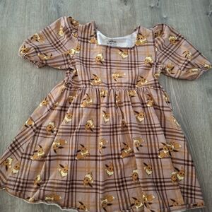 Pokemon Eevee Cotton Short Sleeve Dress Brown XL Plus size